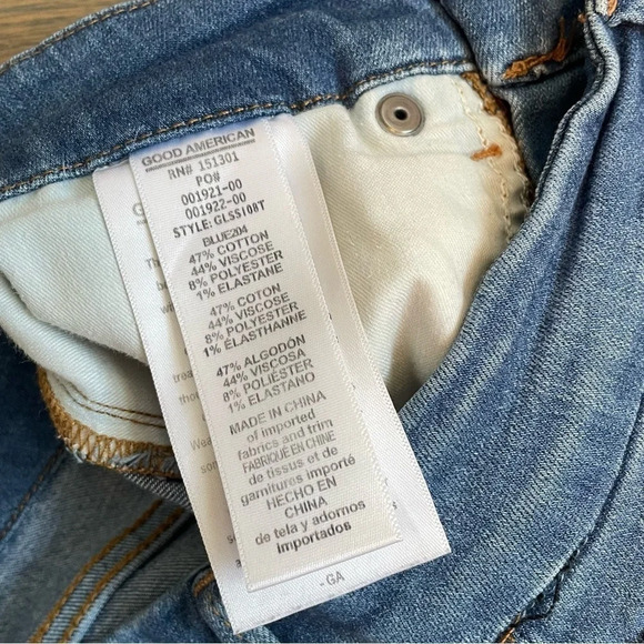 Good American Good Legs High Waist Side Slit Skinny Jean Blue204 size 27 - Picture 5 of 9